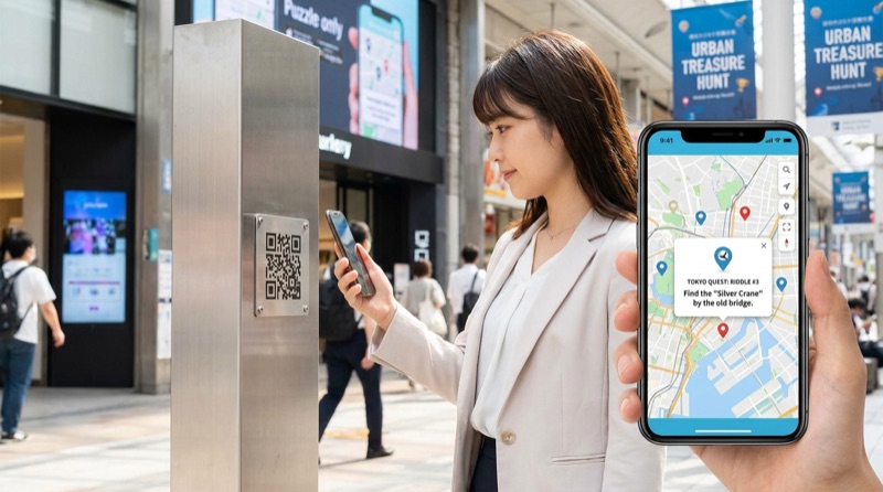 QR×位置情報の謎解きゲーム例