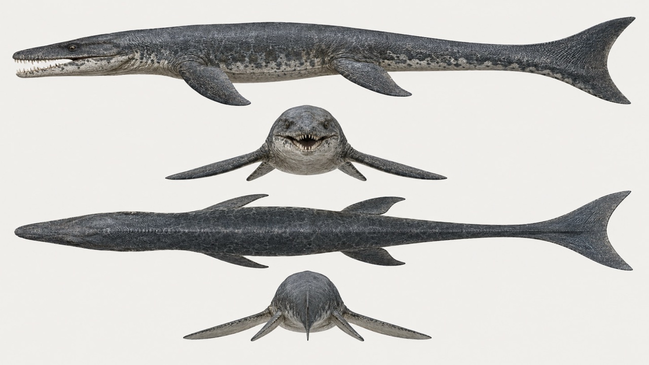 モササウルス主体のBlenderモデル